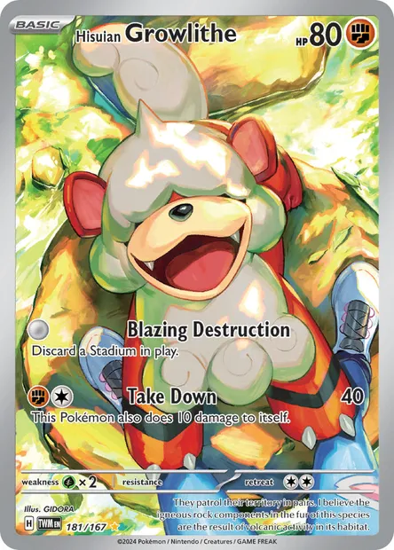 Hisuian Growlithe, Pokémon card TWM 181 — Twilight Masquerade set