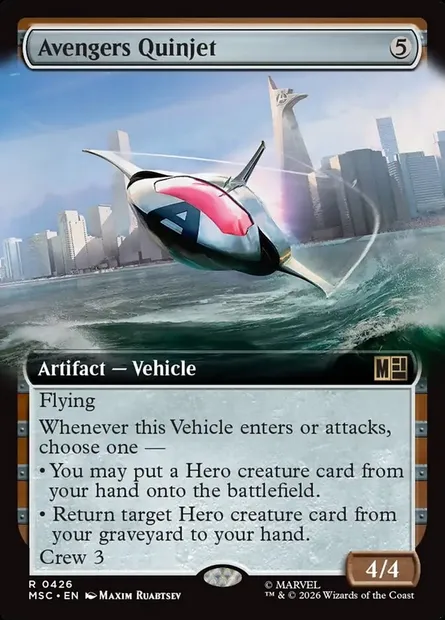 Avengers Quinjet, Magic card MSC 426 — Marvel Super Heroes Commander set