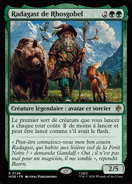 Radagast de Rhosgobel, carte Magic HOB 136 — extension The Hobbit