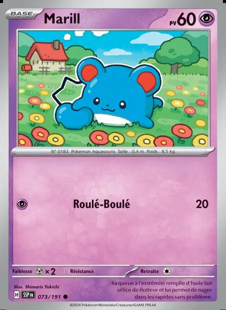 Marill, carte Pokémon SSP 073 — extension Étincelles Déferlantes