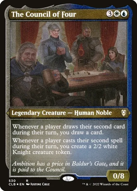 Le Conseil des Quatre, carte Magic CLB 530 — extension Commander Légendes : la bataille de la Porte de Baldur