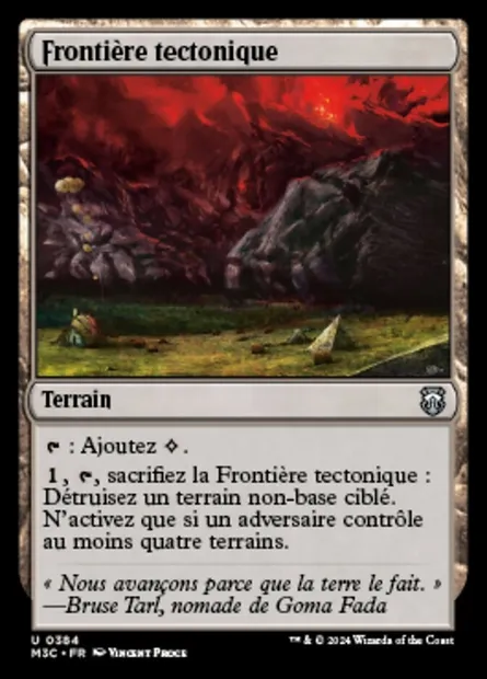 Frontière tectonique, carte Magic M3C 384 — extension Modern Horizons 3 Commander