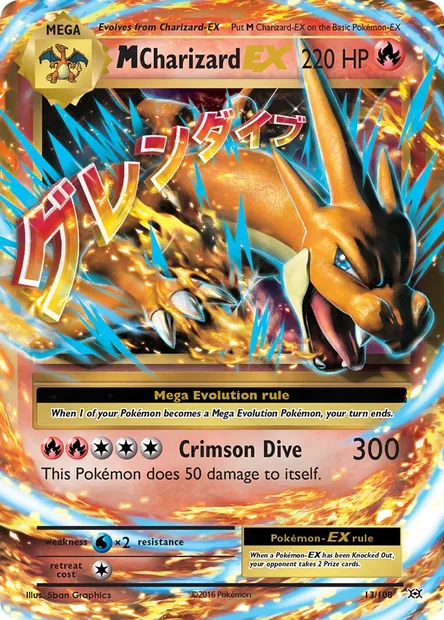 M Charizard EX, Pokémon card EVO 13 — Evolutions set
