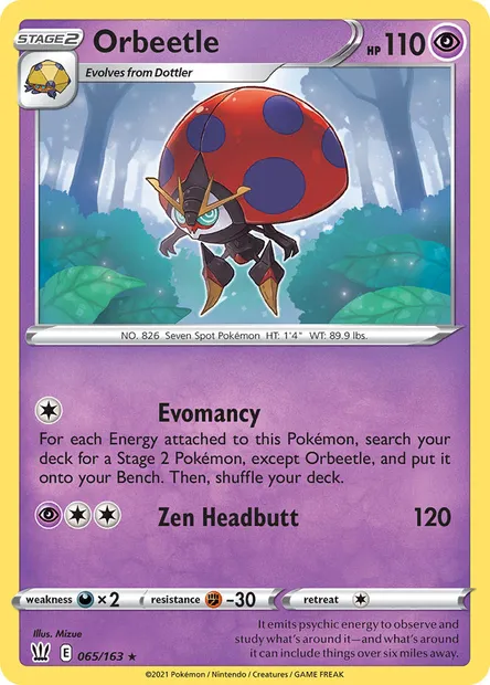 Orbeetle, Pokémon card BST 65 — Battle Styles set