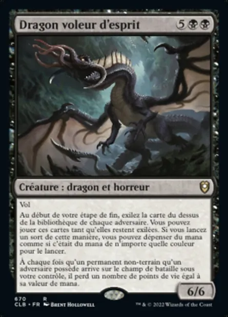 Dragon voleur d'esprit, carte Magic CLB 670 — extension Commander Légendes : la bataille de la Porte de Baldur