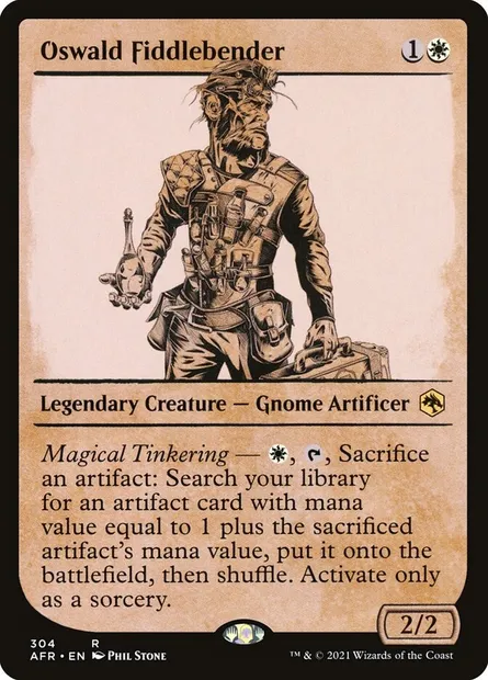 Oswald Fiddlebender, Magic card AFR 304 — Adventures in the Forgotten Realms set