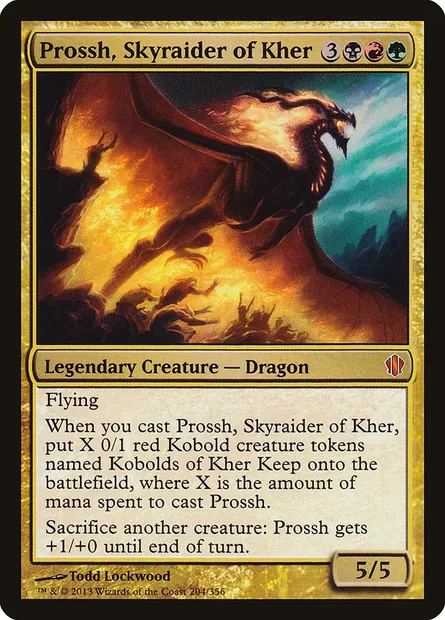 Prossh, Skyraider of Kher, Magic card C13 204 — Commander 2013 set