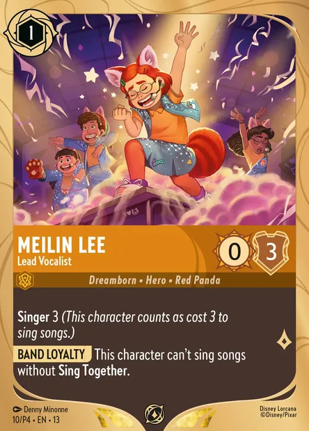 Meilin Lee - Lead Vocalist, Disney Lorcana card P4-010 — P4 set