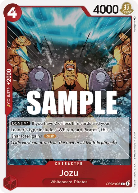 Jozu, One Piece card OP02-008 — PARAMOUNT WAR set
