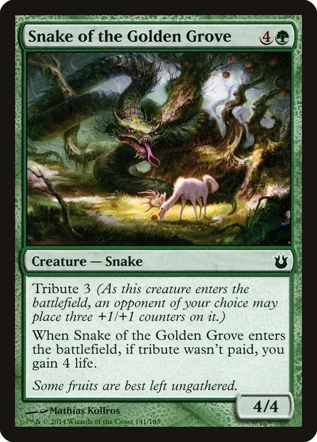 Snake of the Golden Grove, Magic card BNG 141 — Born of the Gods set
