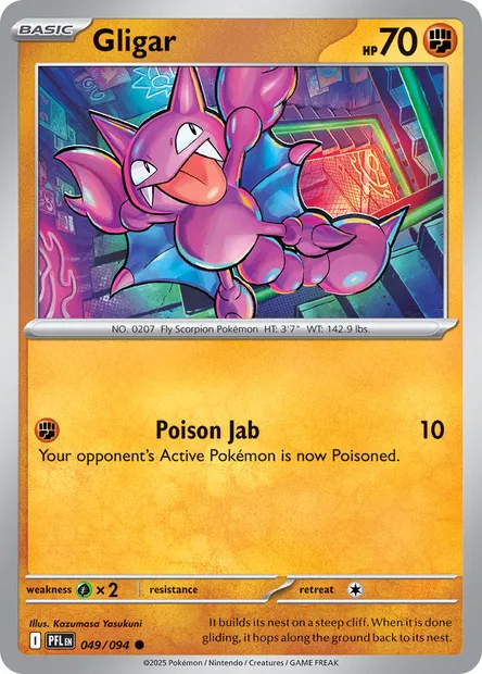 Gligar, Pokémon card PFL 049 — Phantasmal Flames set