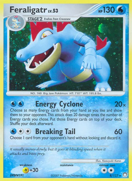 Feraligatr, Pokémon card MT 8 — Mysterious Treasures set