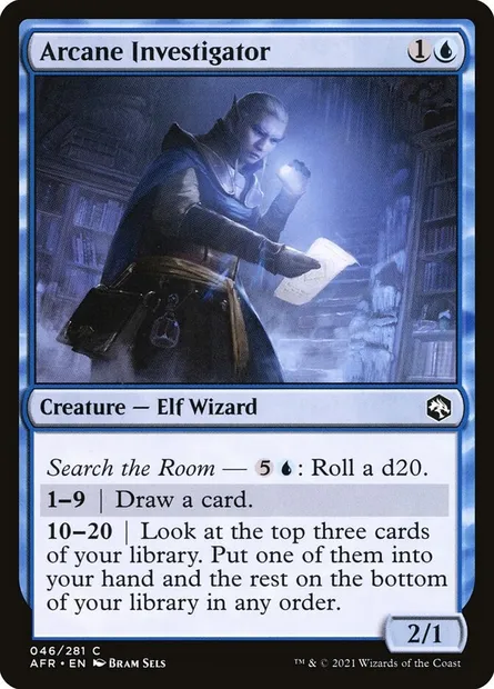 Arcane Investigator, Magic card AFR 46 — Adventures in the Forgotten Realms set