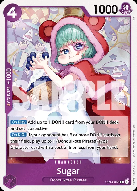 Sugar, One Piece card OP14-063 — THE AZURE SEA’S SEVEN set