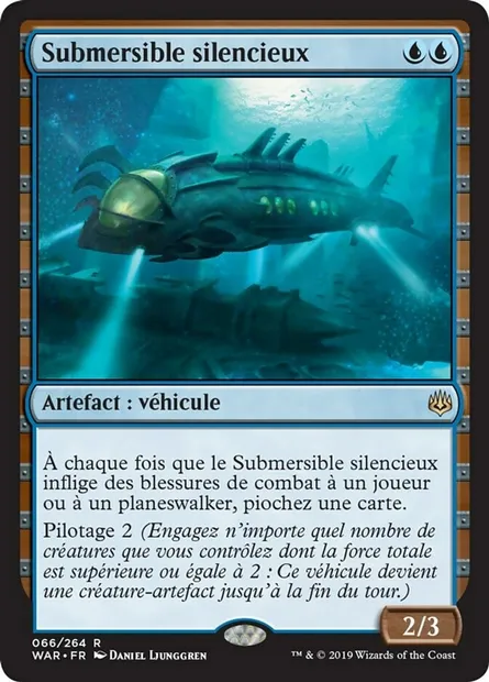 Submersible silencieux, carte Magic WAR 66 — extension La guerre des Planeswalkers