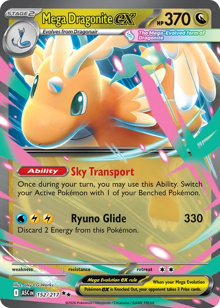 Mega Dragonite ex, Pokémon card ASC 152 — Ascended Heroes set