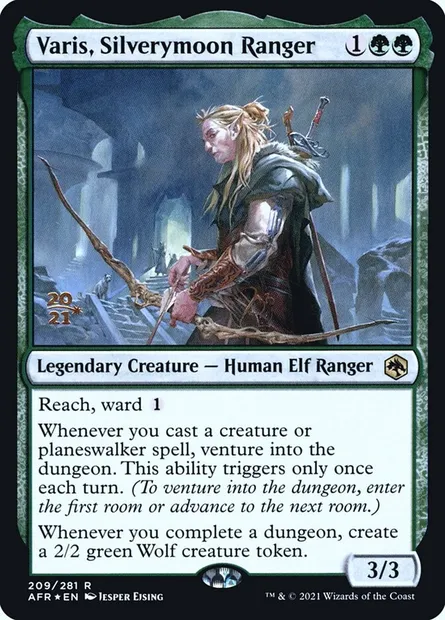 Varis, Silverymoon Ranger, Magic card PAFR 209s — Adventures in the Forgotten Realms Promos set