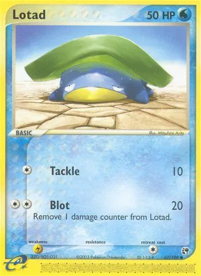 Lotad, Pokémon card SS 67 — Sandstorm set