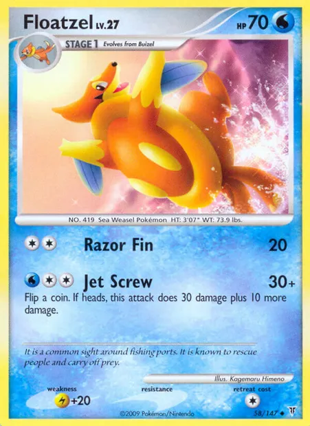 Floatzel, Pokémon card SV 58 — Supreme Victors set