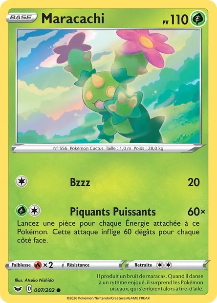 Maracachi, carte Pokémon SSH 7 — extension Épée et Bouclier
