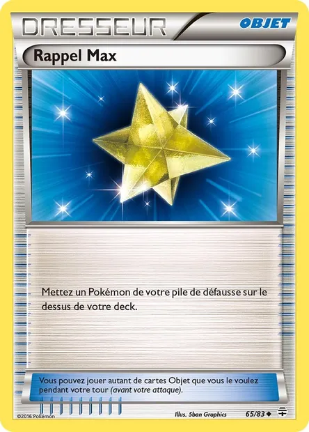 Rappel Max, carte Pokémon GEN 65 — extension Générations