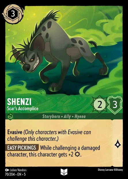 Shenzi - Scar's Accomplice, Disney Lorcana card CH5-070 — Shimmering Skies set
