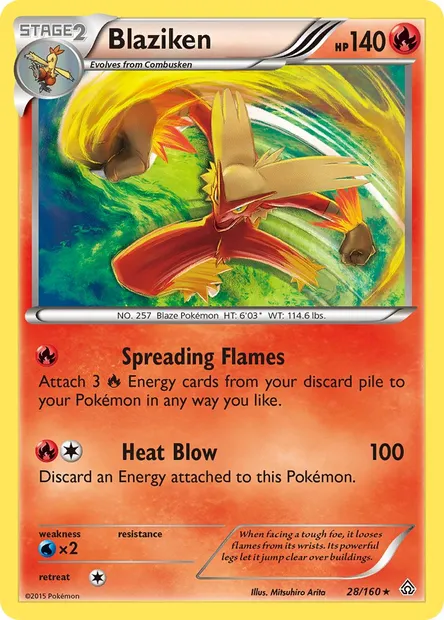 Blaziken, Pokémon card PRC 28 — Primal Clash set