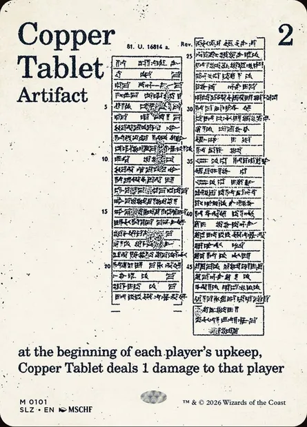 Copper Tablet, Magic card SLZ 101 — The Zeta Set set
