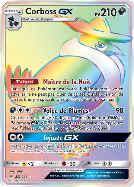 Corboss GX, carte Pokémon UNB 223 — extension Alliance Infaillible