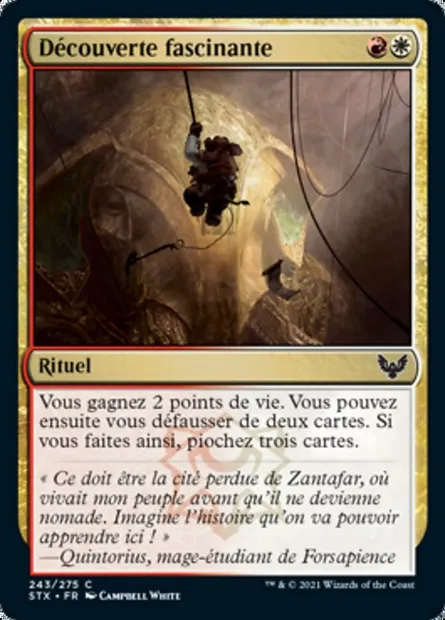 Découverte fascinante, carte Magic STX 243 — extension Strixhaven: l'Académie des Mages