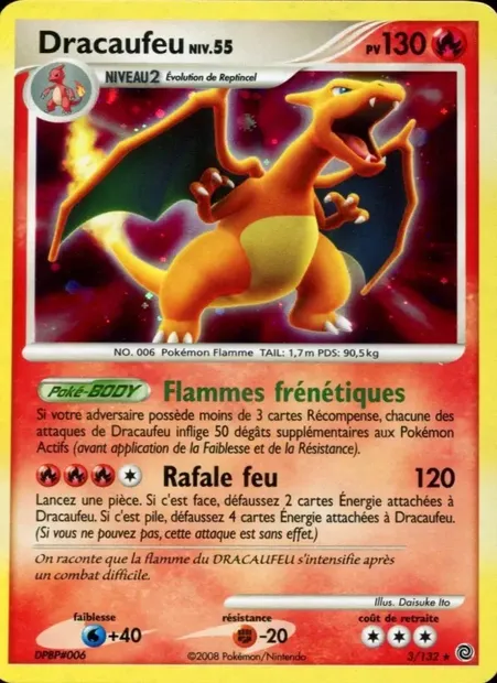 Dracaufeu, carte Pokémon SW 3 — extension Merveilles Secrètes