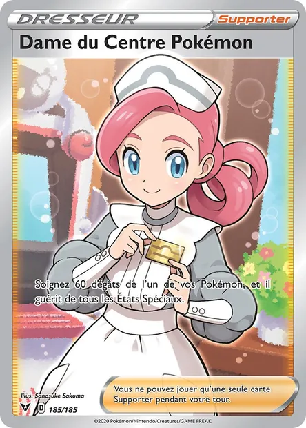 Dame du Centre Pokémon, carte Pokémon VIV 185 — extension Voltage Éclatant