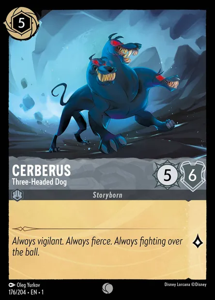 Cerberus - Three-Headed Dog, Disney Lorcana card CH1-176 — The First Chapter set