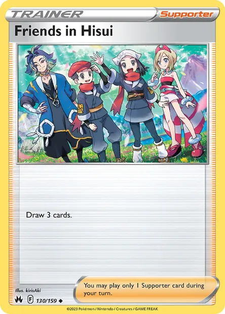 Friends in Hisui, Pokémon card CRZ 130 — Crown Zenith set