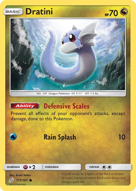 Dratini, Pokémon card TEU 117 — Team Up set