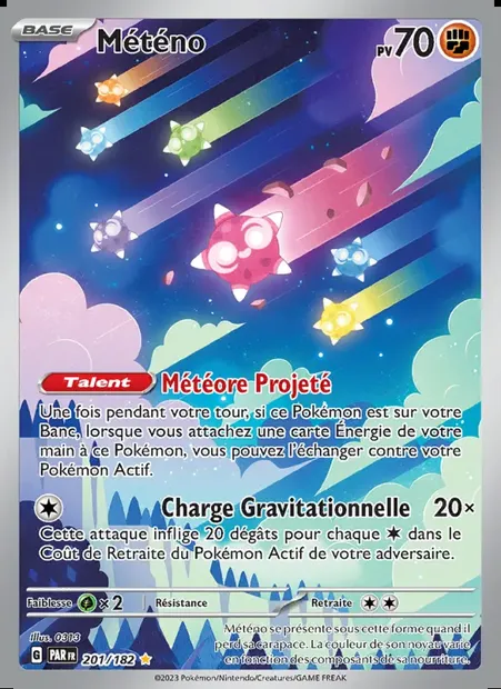 Météno, carte Pokémon PAR 201 — extension Faille Paradoxe