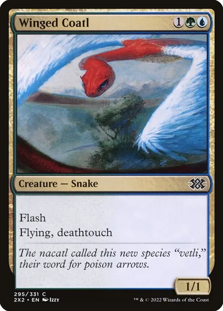Winged Coatl, Magic card 2X2 295 — Double Masters 2022 set