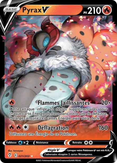 Pyrax V, carte Pokémon EVS 21 — extension Évolution Céleste