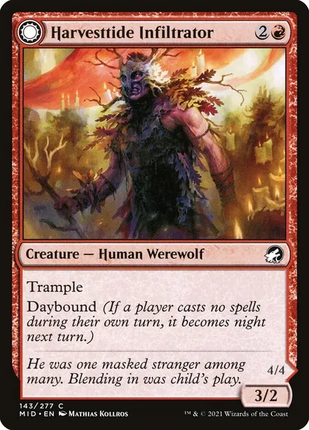 Harvesttide Infiltrator // Harvesttide Assailant, Magic card MID 143 — Innistrad: Midnight Hunt set