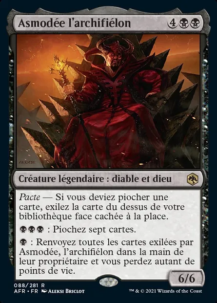 Asmodée l'archifiélon, carte Magic AFR 88 — extension Forgotten Realms: Aventures dans les Royaumes Oubliés