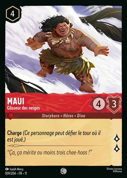 Maui - Glisseur des neiges, carte Disney Lorcana CH11-109 — extension Givresort