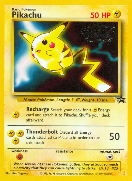 Pikachu, Pokémon card WP 4 — Wizards Black Star Promos set