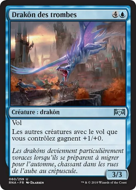 Drakôn des trombes, carte Magic RNA 60 — extension L'allégeance de Ravnica