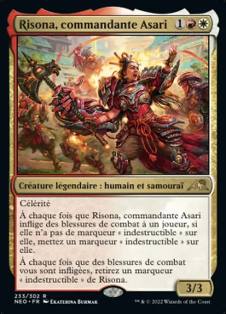 Risona, commandante Asari, carte Magic NEO 233 — extension Kamigawa: La Dynastie Néon