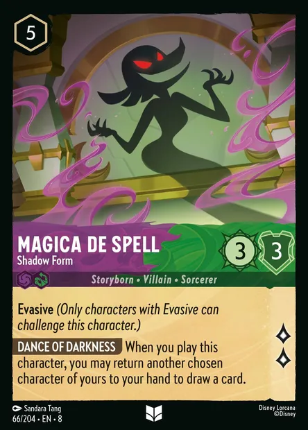 Magica De Spell - Shadow Form, Disney Lorcana card CH8-066 — The Reign of Jafar set