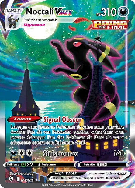 Noctali VMAX, carte Pokémon EVS 215 — extension Évolution Céleste