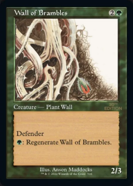 Wall of Brambles, Magic card 30A 516 — 30th Anniversary Edition set