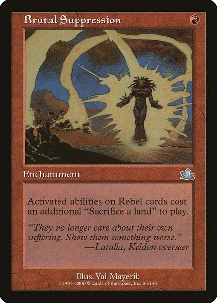 Suppression brutale, carte Magic PCY 85 — extension Prophétie
