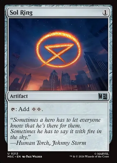 Sol Ring, Magic card MSC 212 — Marvel Super Heroes Commander set