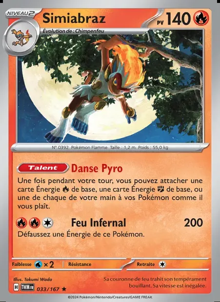 Simiabraz, carte Pokémon TWM 033 — extension Mascarade Crépusculaire